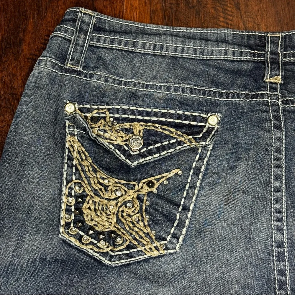 A.N.A A New Approach Classic Denim Women's Boot Cut Jeans Bejeweled Buttons 22W - Picture 14 of 16